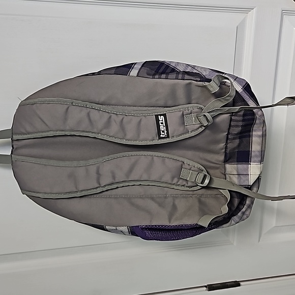 TRANS by Jansport TM60 Supermax Plaid Backpack - purple black white - Picture 5 of 12